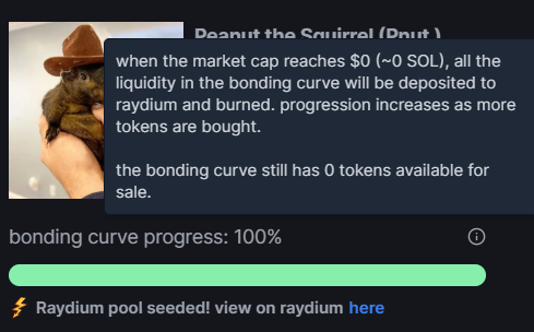 PNUT completes the bonding curve.